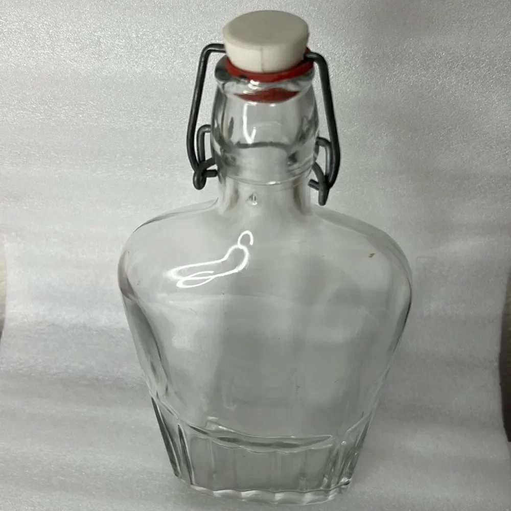 Pint Glass Thumbprint Vintage Liquor Medicine Resealable Stopper Travel Bottle